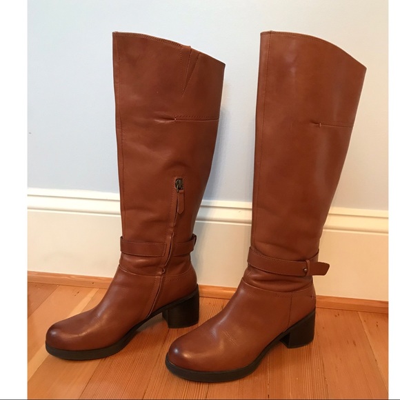 Halogen Shoes - Nordstrom Halogen Brown Leather Heeled Boots 7.5